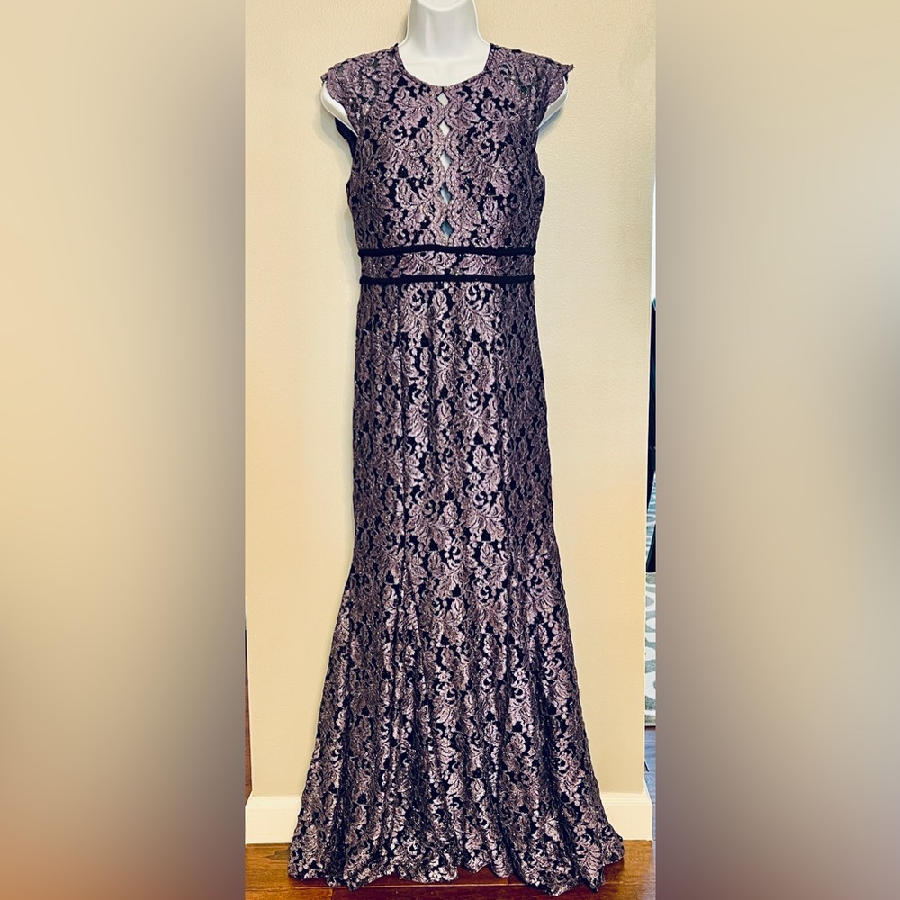 Nightway Purple Lace Formal Gown, size 4P